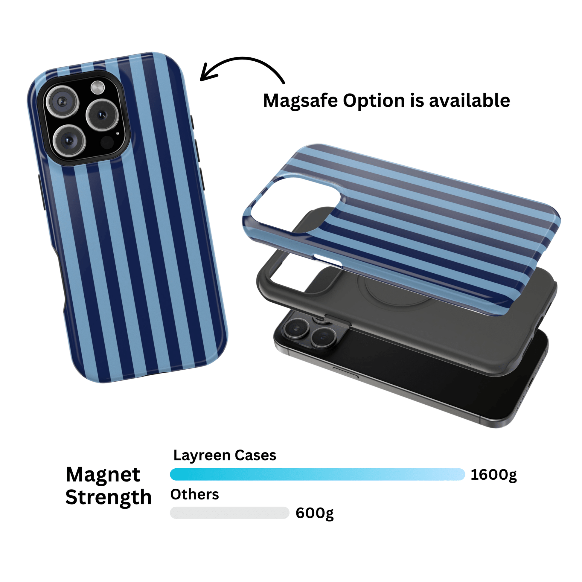 Navy & Light Blue Stripes - Layreen Cases