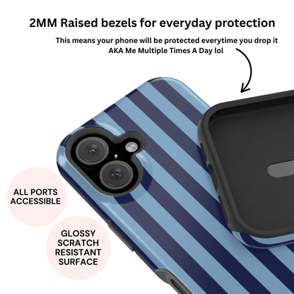 Navy & Light Blue Stripes - Layreen Cases