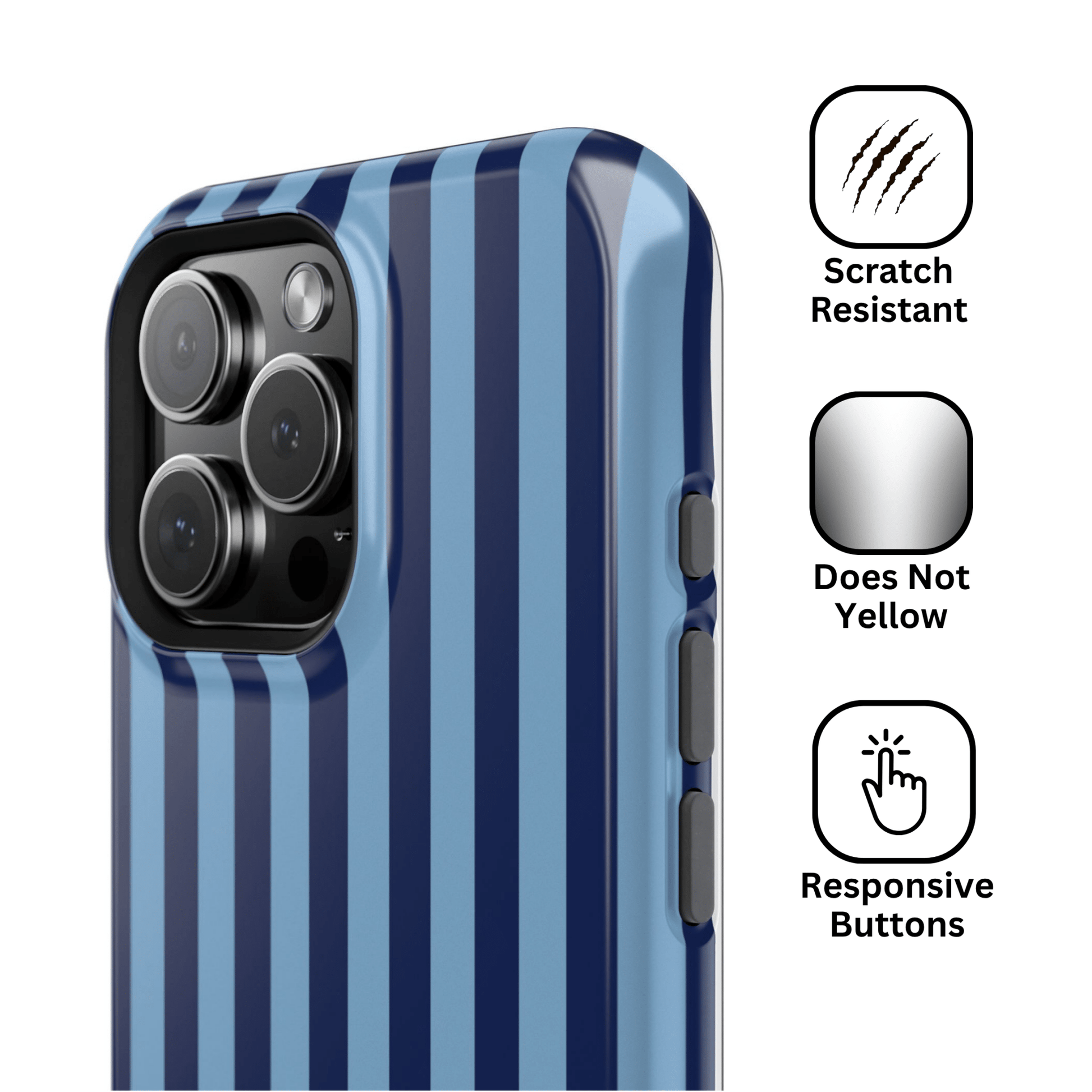 Navy & Light Blue Stripes - Layreen Cases
