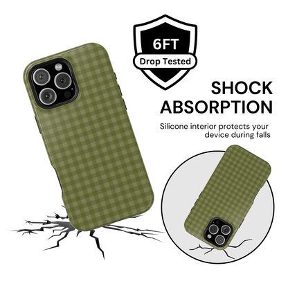 Olive Gingham Case - Layreen Cases