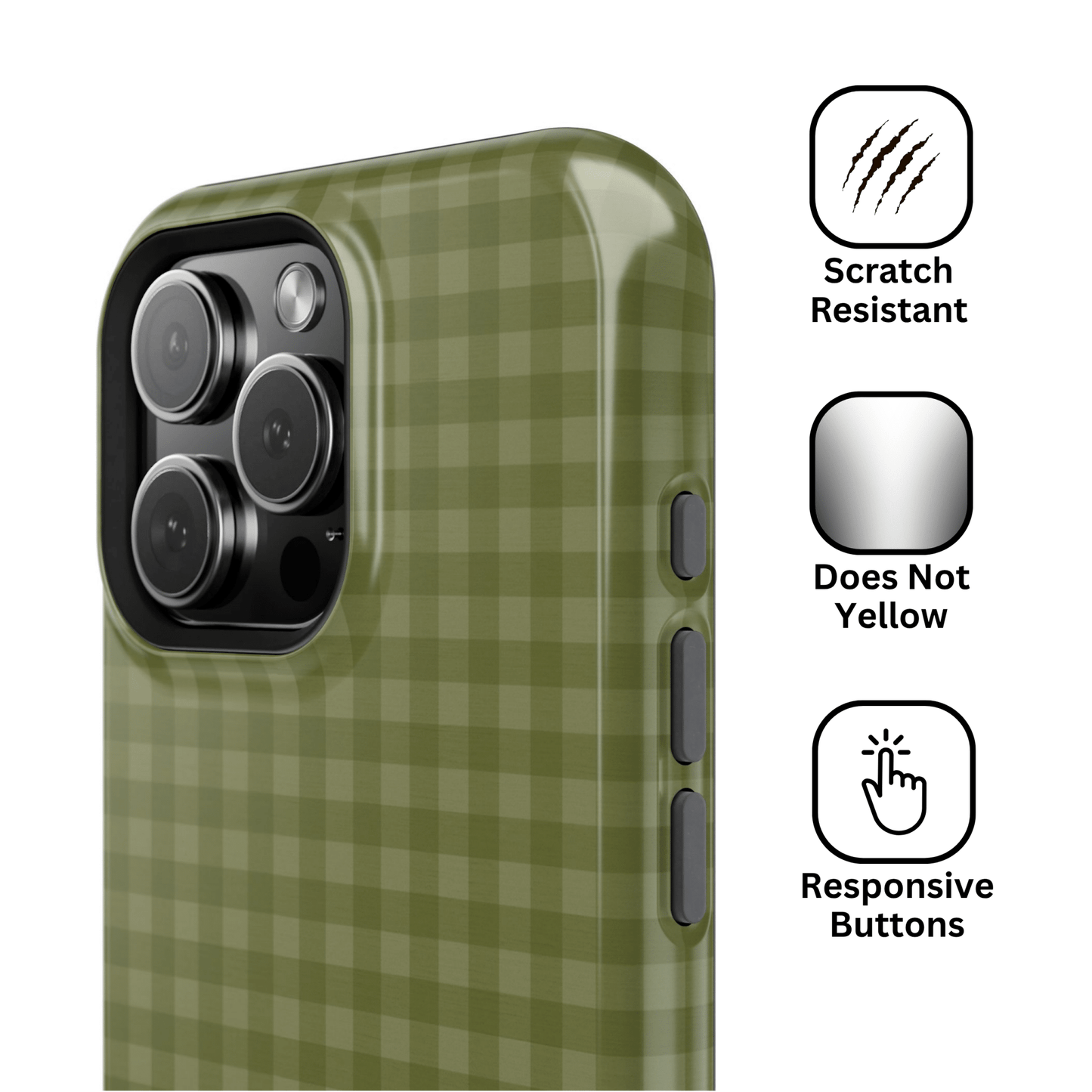 Olive Gingham Case - Layreen Cases