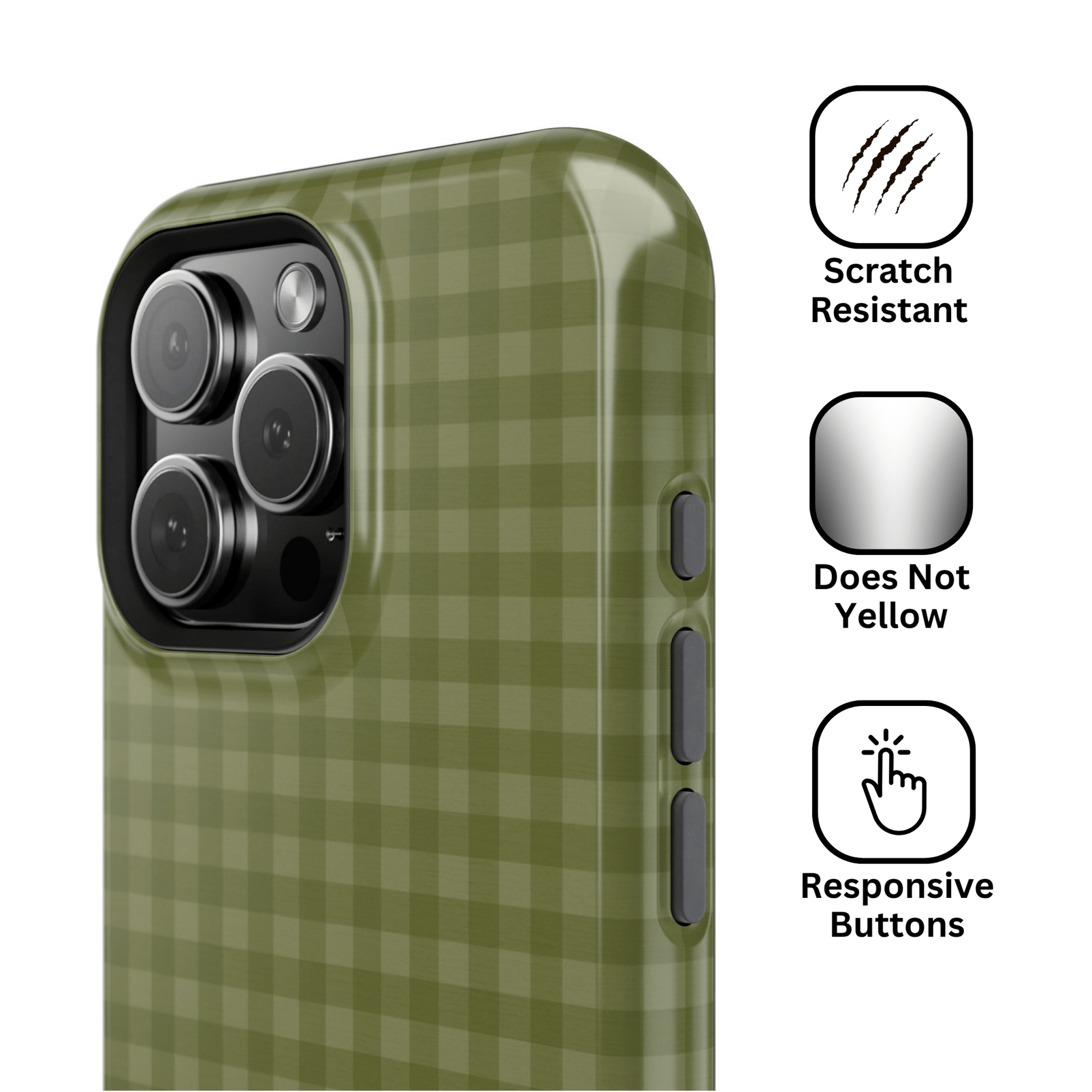 Olive Gingham Case - Layreen Cases