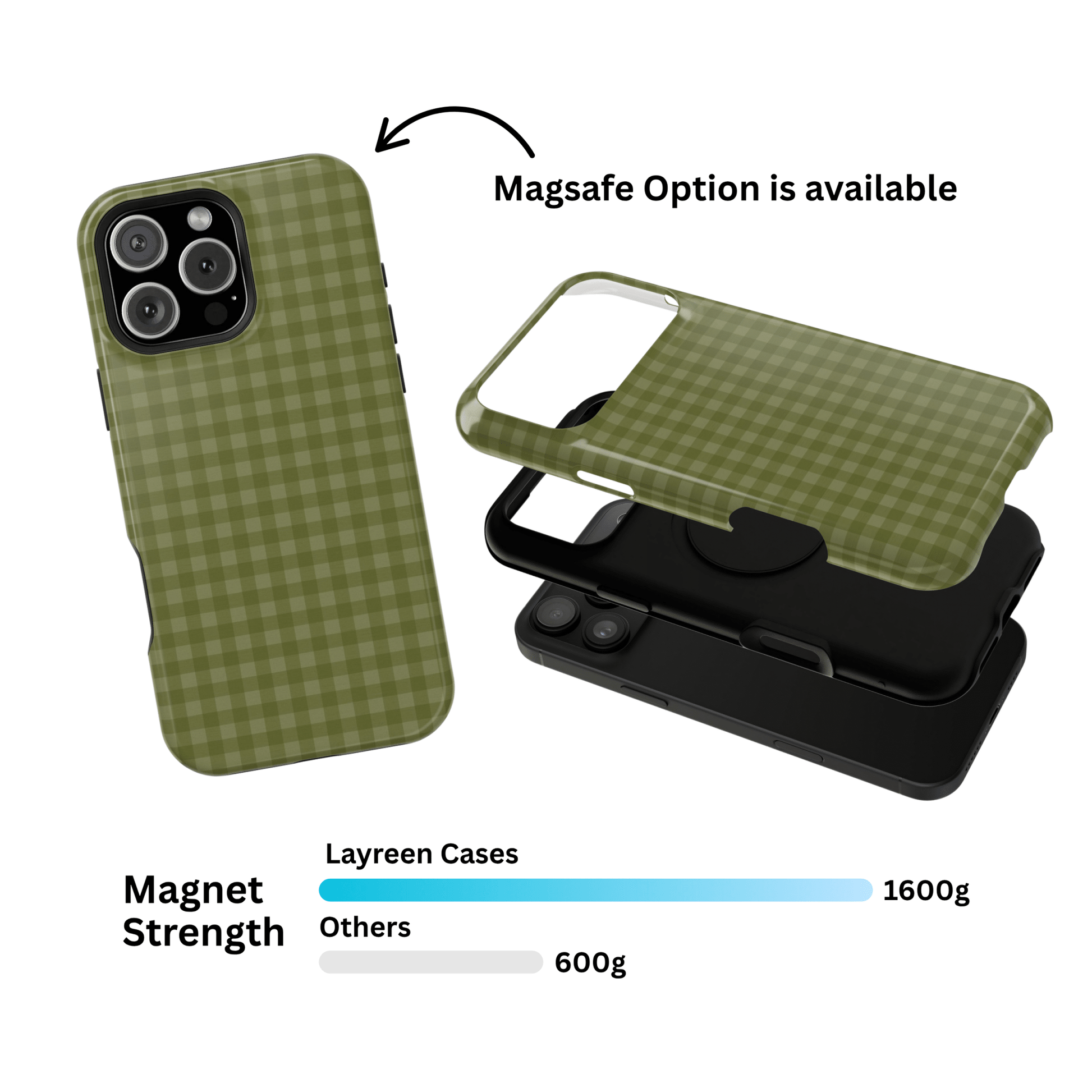 Olive Gingham Case - Layreen Cases