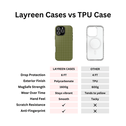 Olive Gingham Case - Layreen Cases