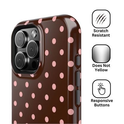Pink Mocha Polka Dots - Layreen Cases
