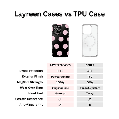 Pink On Black Large Polka Dots - Layreen Cases