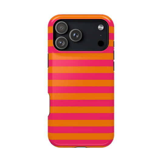 Pink & Orange Horizontal Stripes - Layreen Cases