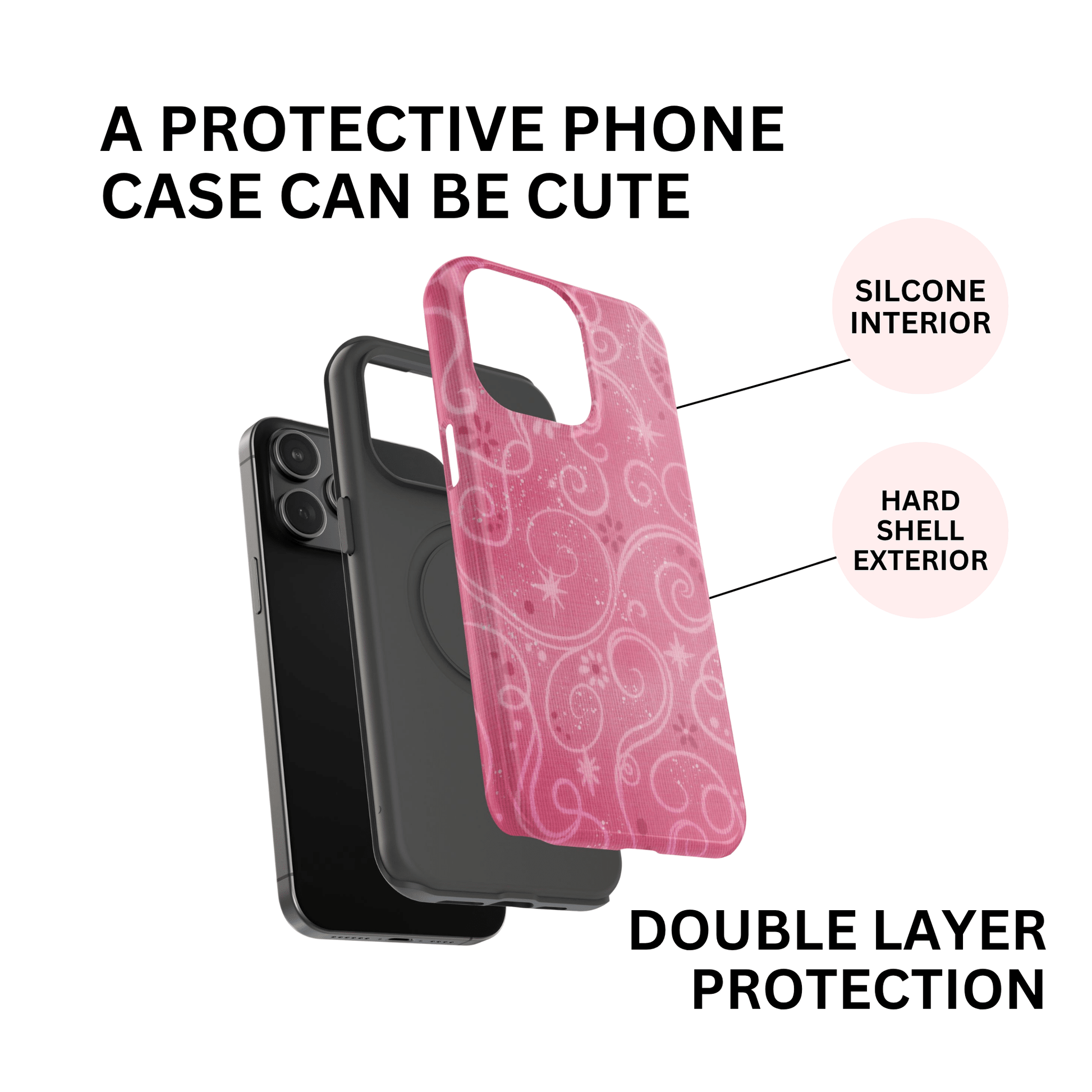 Pink Y2K Swirls Case - Layreen Cases