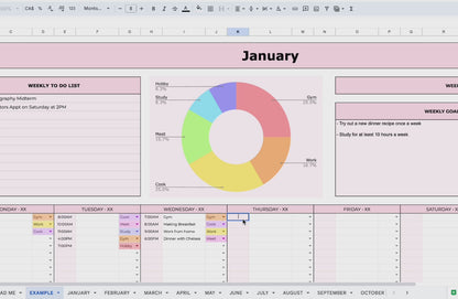 Daily, Weekly & Monthly Time Tracker Spreadsheet