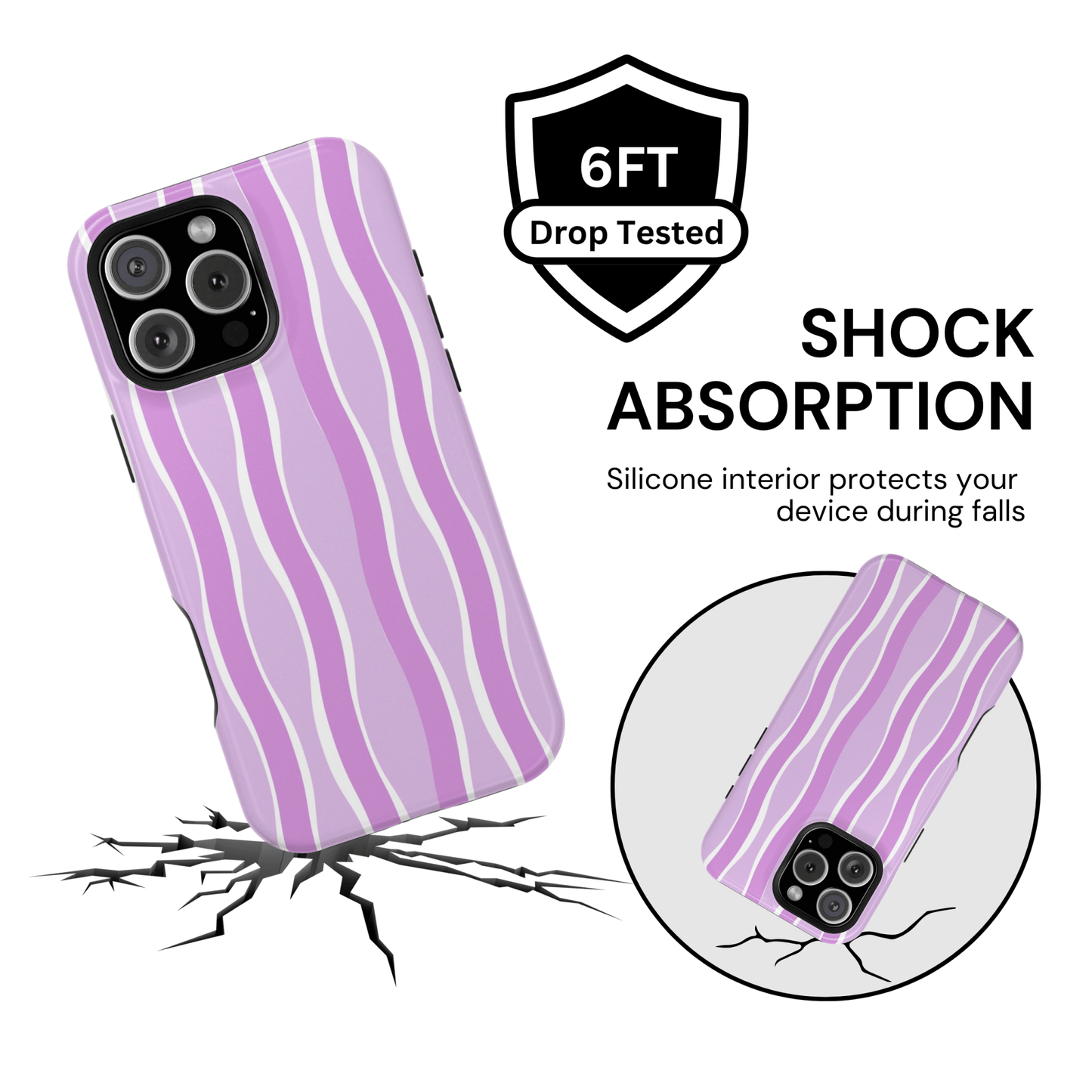Purple Wavy Stripes - Layreen Cases