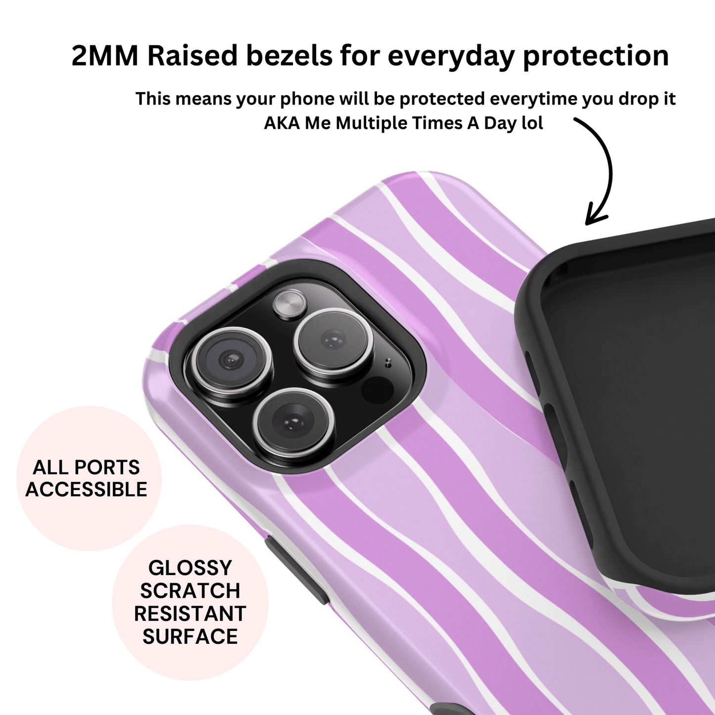 Purple Wavy Stripes - Layreen Cases