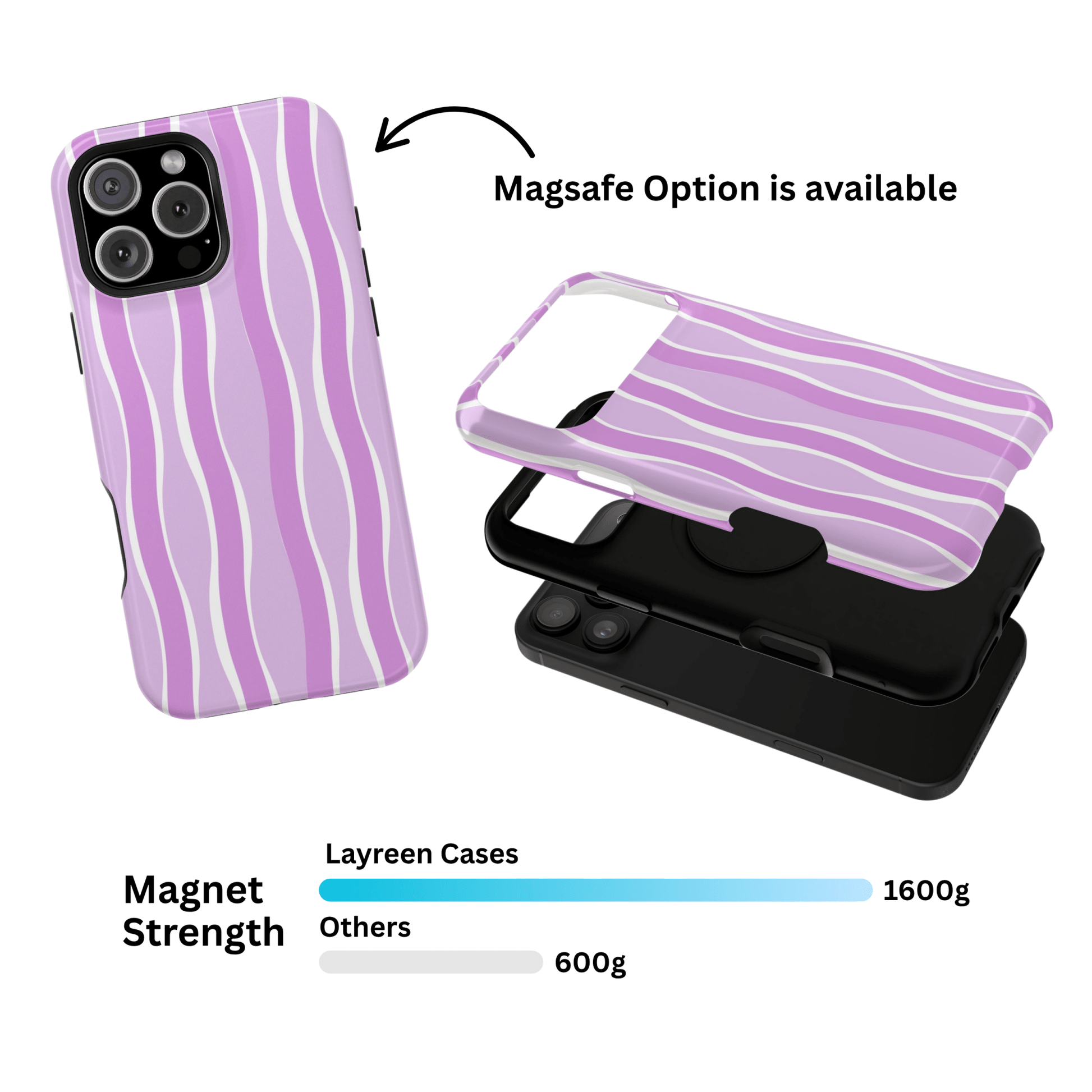 Purple Wavy Stripes - Layreen Cases
