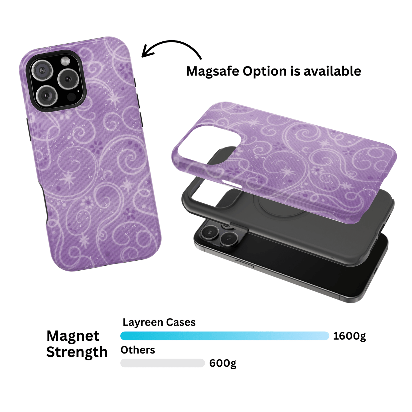 Purple Y2K Swirls Case - Layreen Cases
