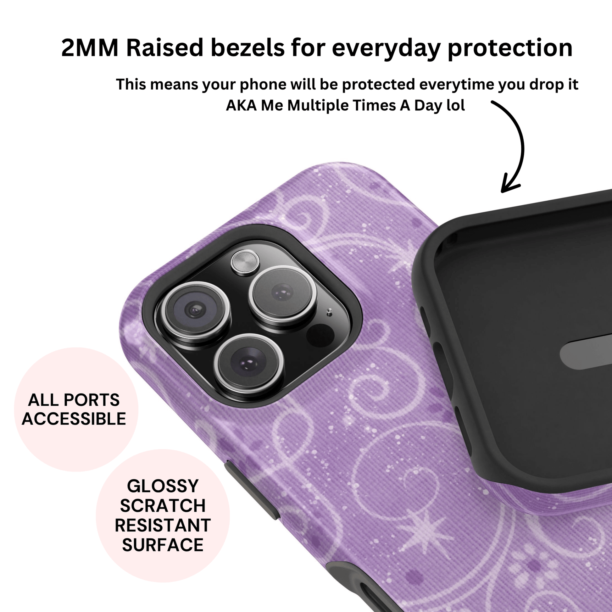 Purple Y2K Swirls Case - Layreen Cases