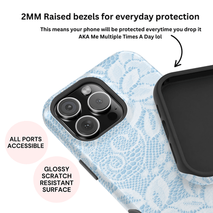 Sky White Lace Pattern Case - Layreen Cases