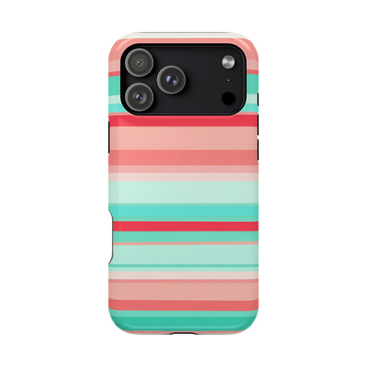 Teal & Coral Stripes