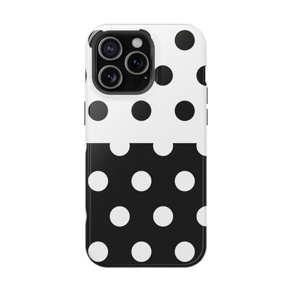 White And Black Polka Dot Split - Layreen Cases