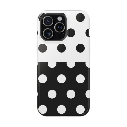 White And Black Polka Dot Split - Layreen Cases