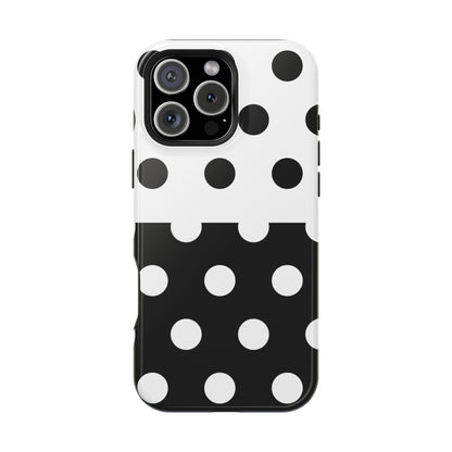 White And Black Polka Dot Split - Layreen Cases