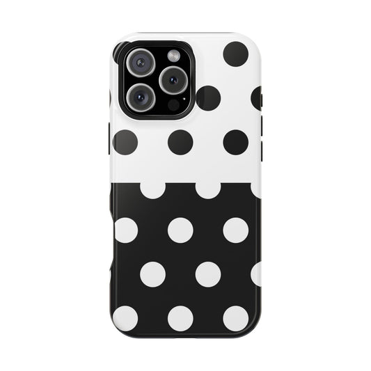 White And Black Polka Dot Split - Layreen Cases