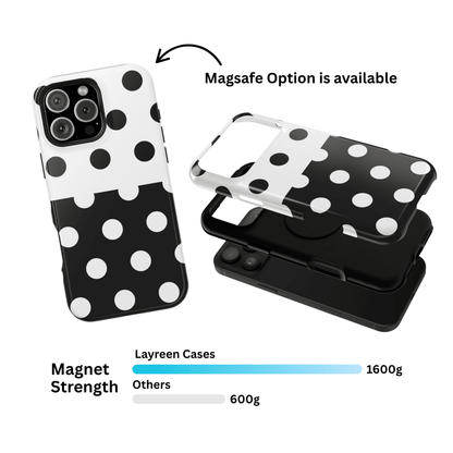 White And Black Polka Dot Split - Layreen Cases