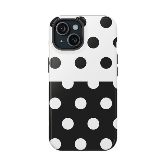 White And Black Polka Dot Split - Layreen Cases