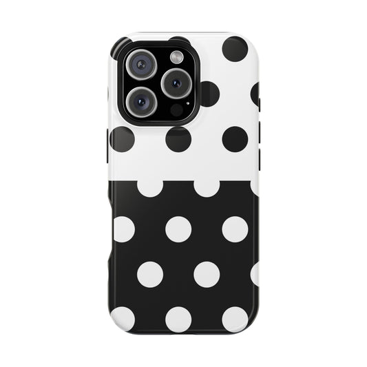 White And Black Polka Dot Split - Layreen Cases