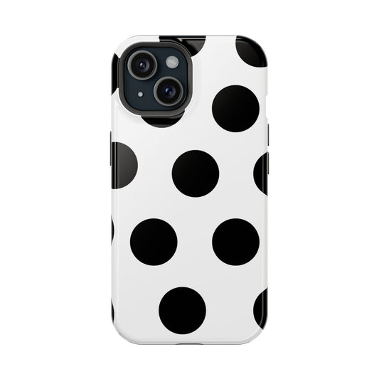 White Black Large Polka Dots - Layreen Cases