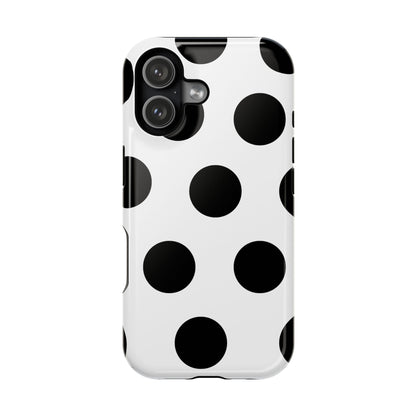 White Black Large Polka Dots - Layreen Cases