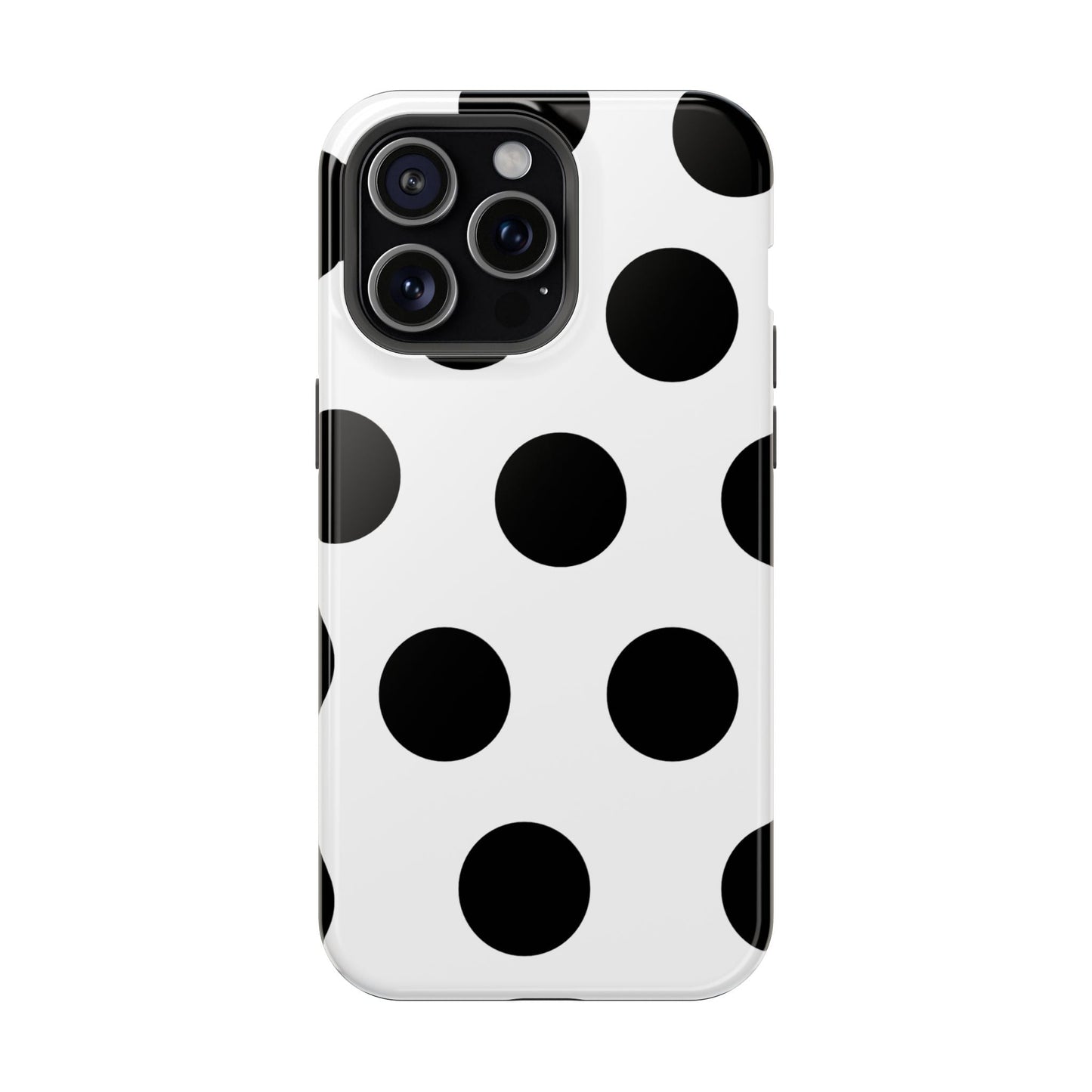 White Black Large Polka Dots - Layreen Cases