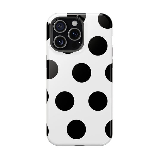 White Black Large Polka Dots - Layreen Cases