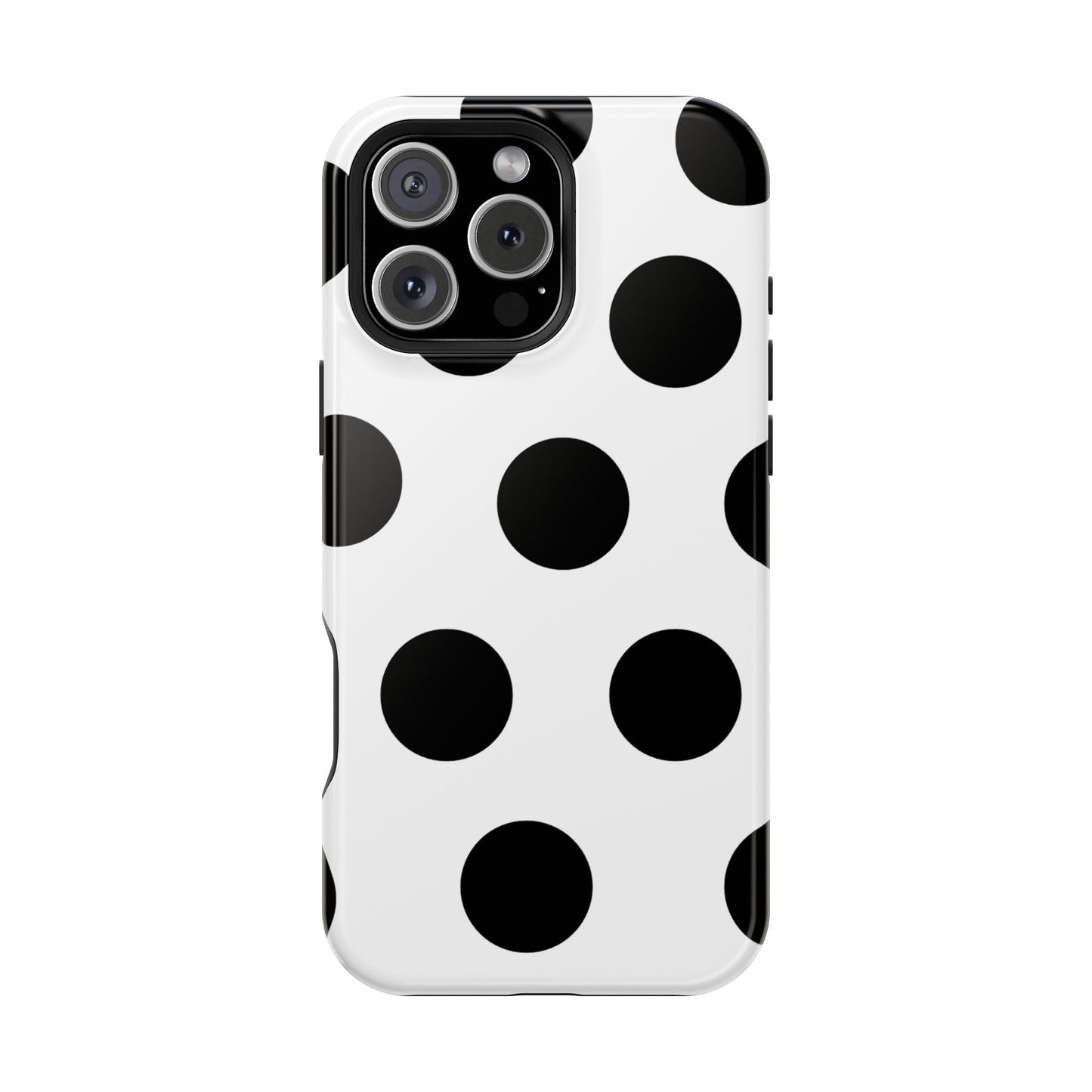 White Black Large Polka Dots - Layreen Cases