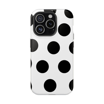 White Black Large Polka Dots - Layreen Cases