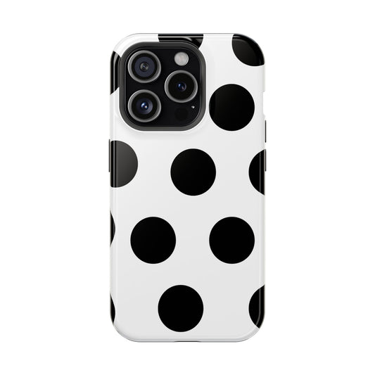 White Black Large Polka Dots - Layreen Cases