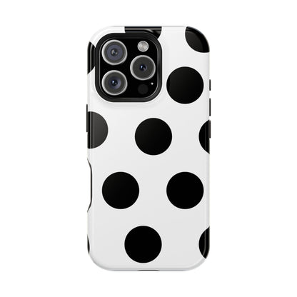 White Black Large Polka Dots - Layreen Cases