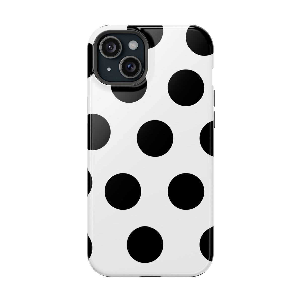 White Black Large Polka Dots - Layreen Cases