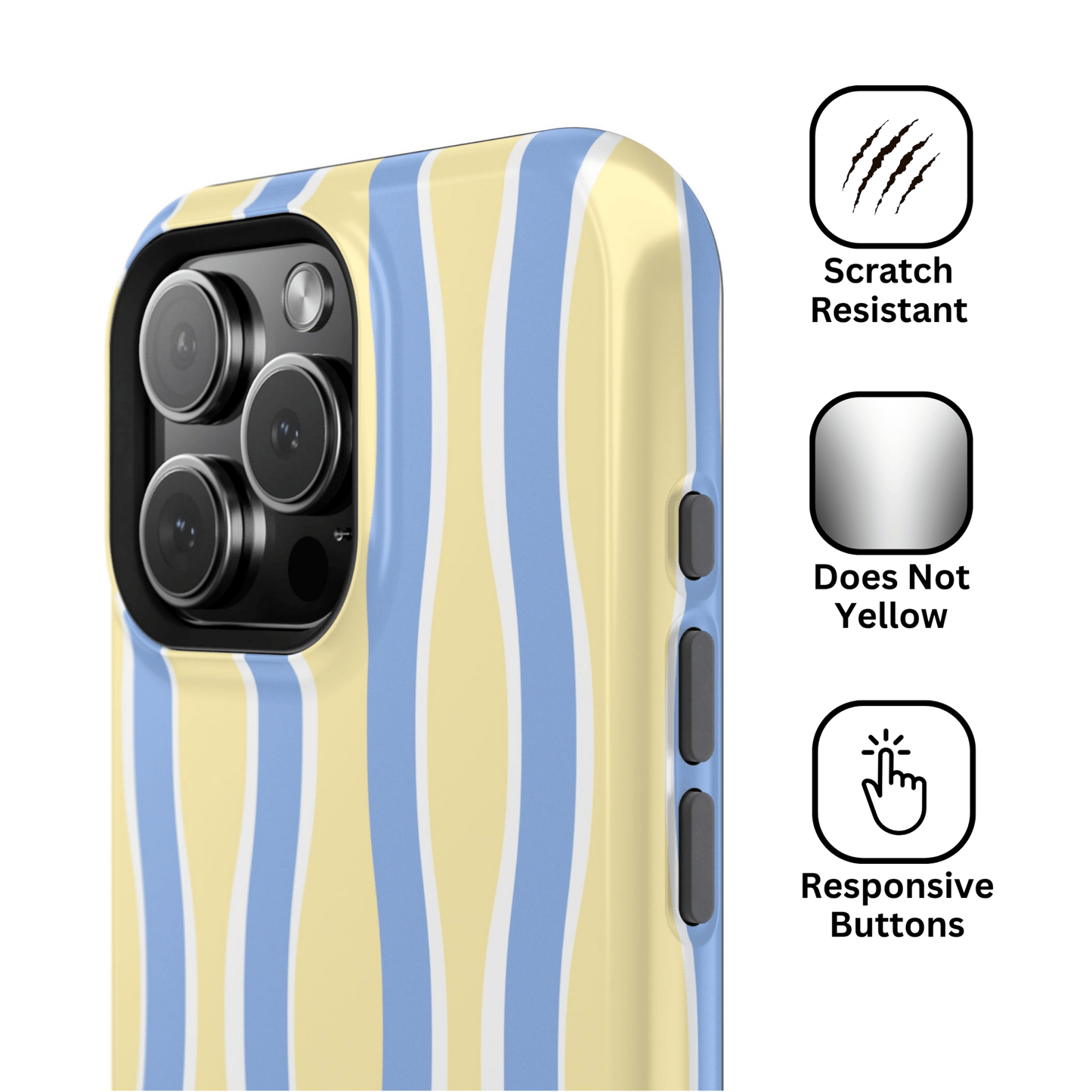 Yellow & Blue Wavy Stripes - Layreen Cases