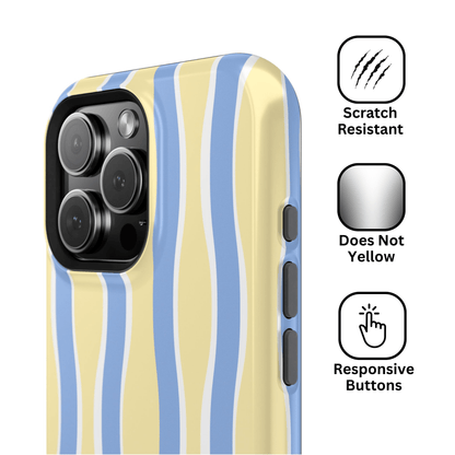 Yellow & Blue Wavy Stripes - Layreen Cases