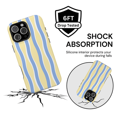 Yellow & Blue Wavy Stripes - Layreen Cases