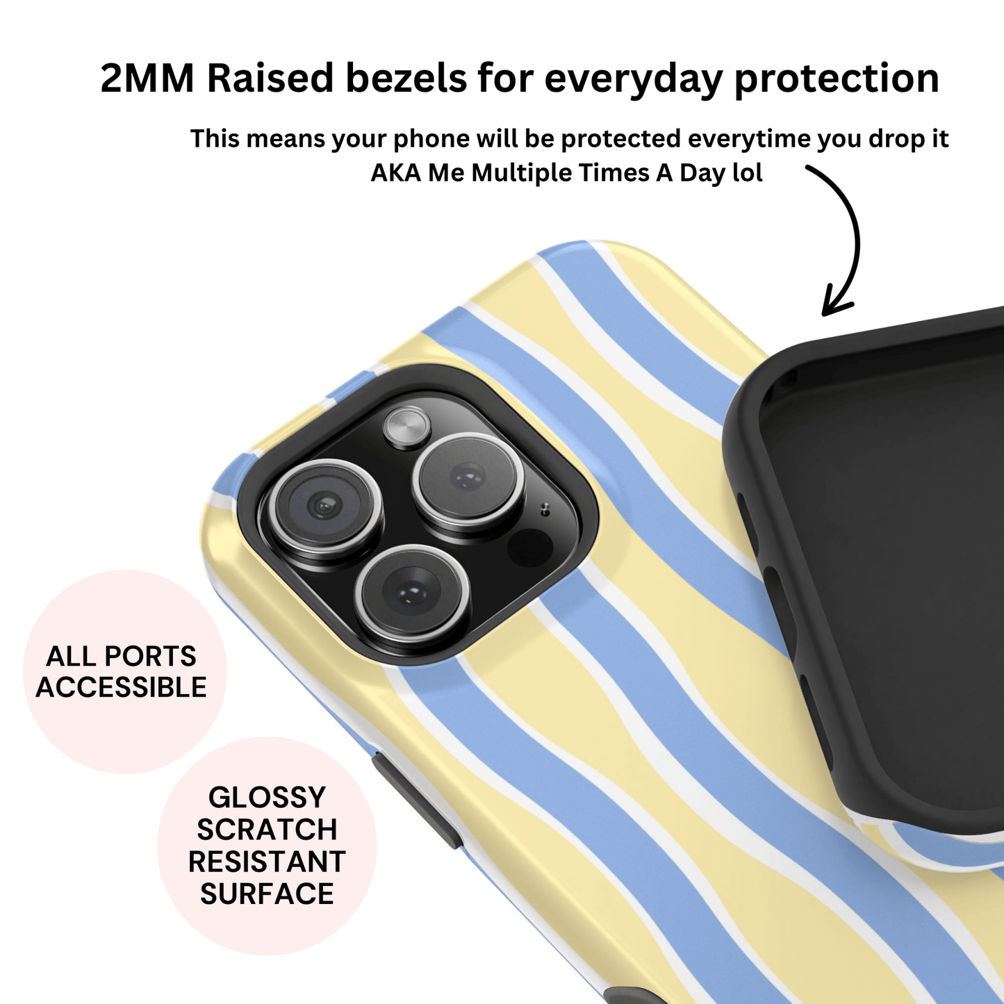 Yellow & Blue Wavy Stripes - Layreen Cases