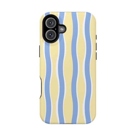 Yellow & Blue Wavy Stripes - Layreen Cases