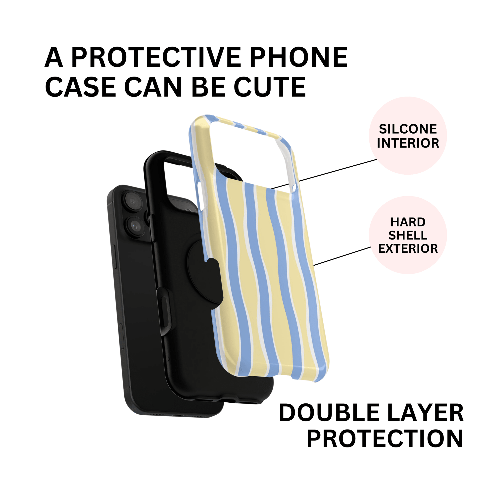 Yellow & Blue Wavy Stripes - Layreen Cases