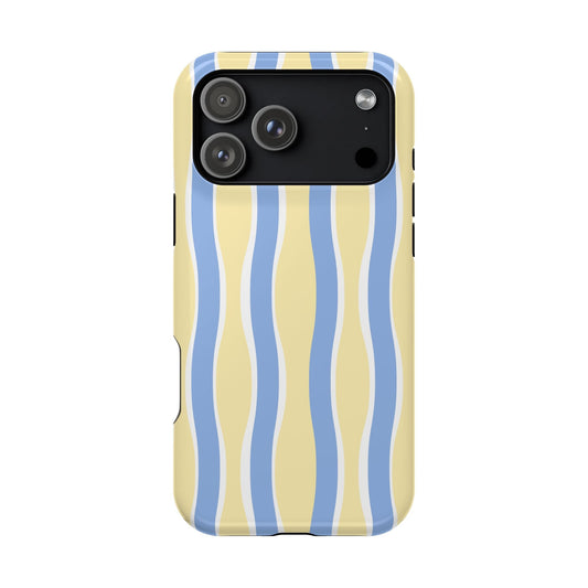 Yellow & Blue Wavy Stripes - Layreen Cases