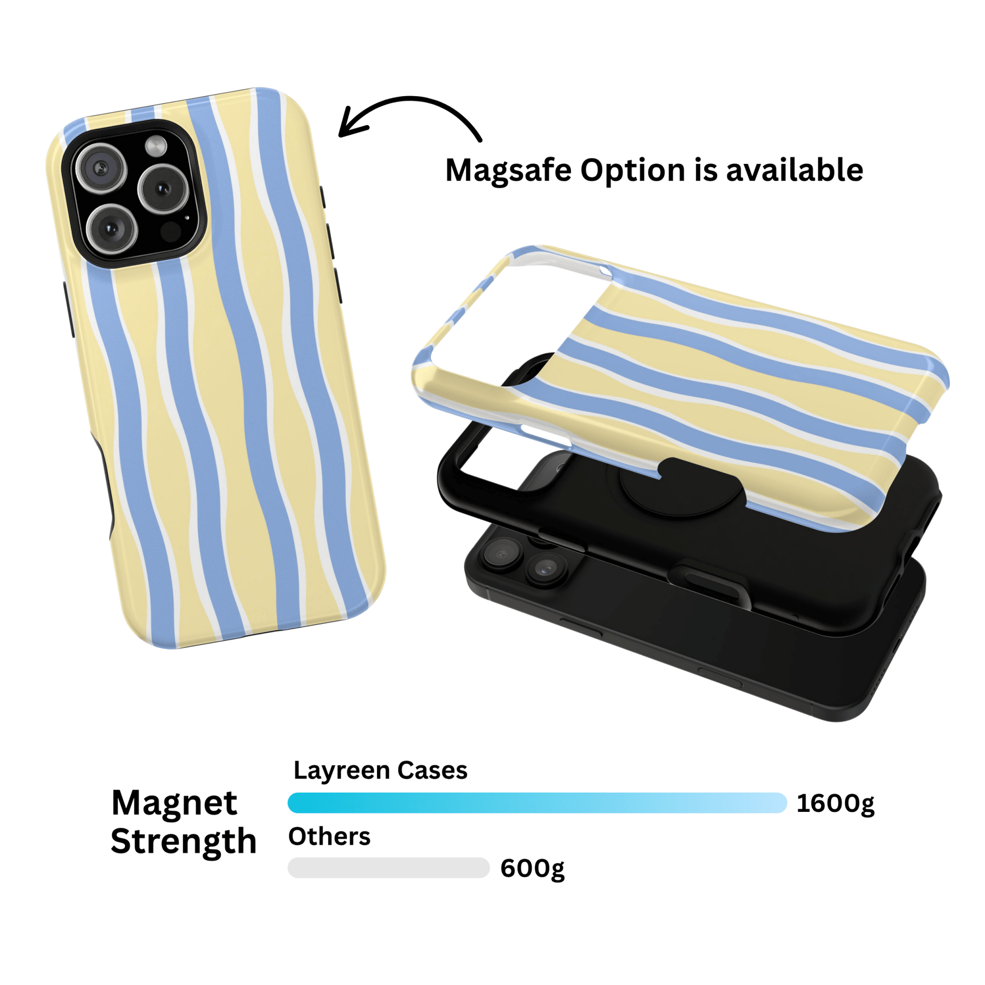 Yellow & Blue Wavy Stripes - Layreen Cases