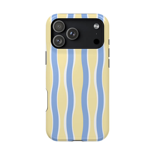 Yellow & Blue Wavy Stripes - Layreen Cases