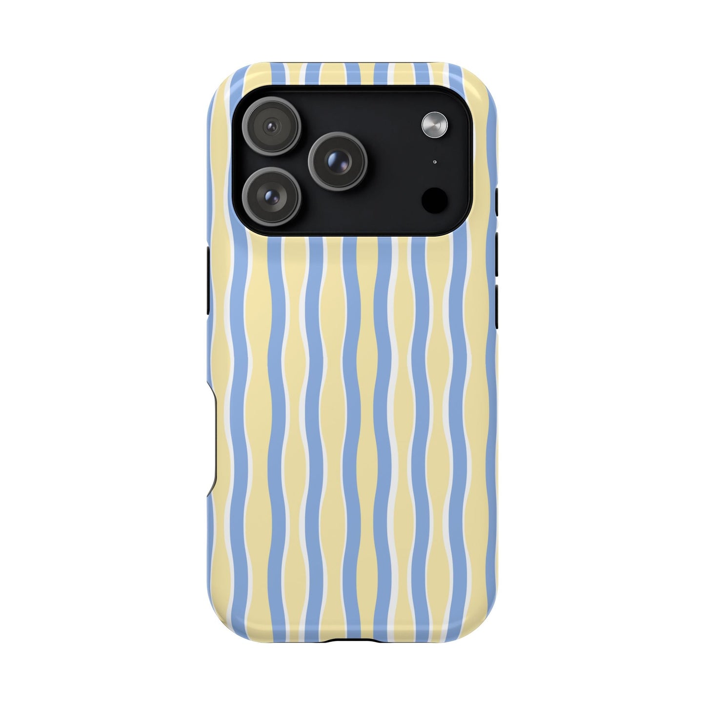 Yellow & Blue Wavy Thin Stripes - Layreen Cases
