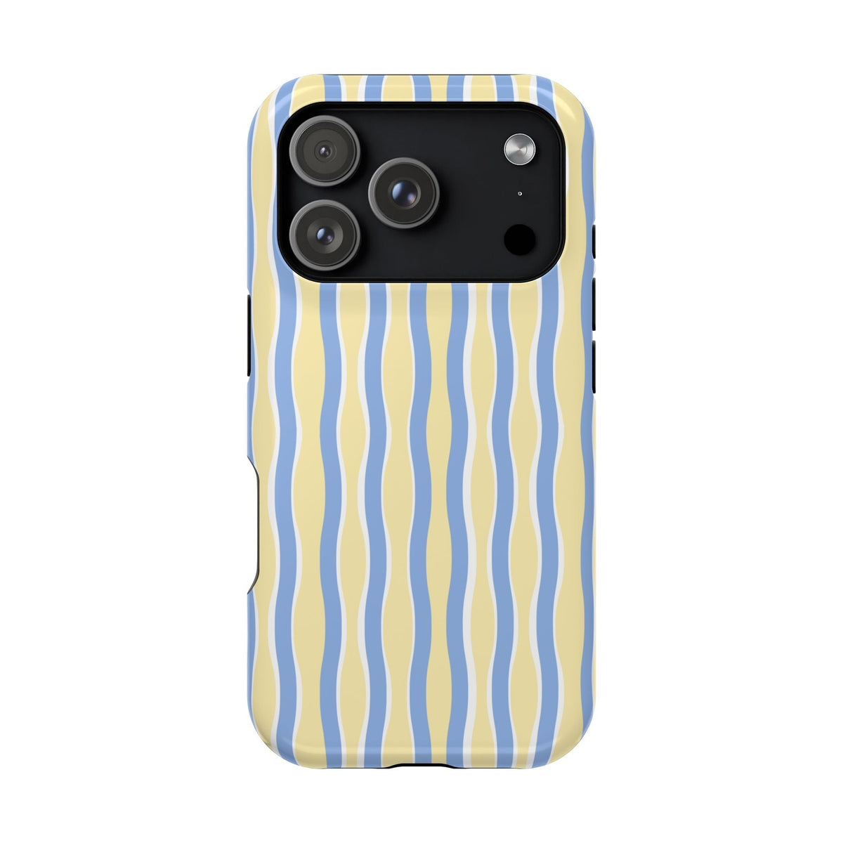 Yellow & Blue Wavy Thin Stripes - Layreen Cases