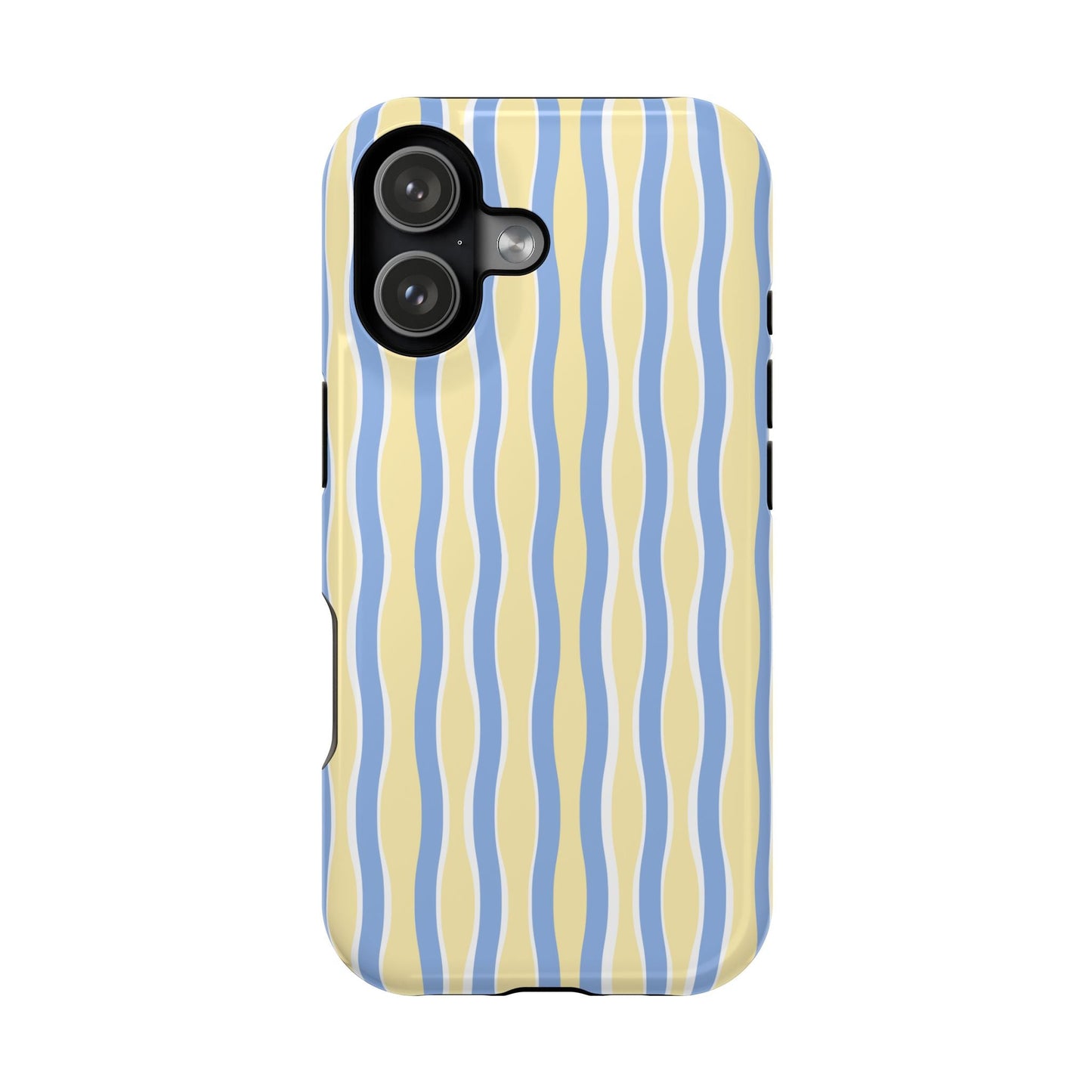 Yellow & Blue Wavy Thin Stripes - Layreen Cases