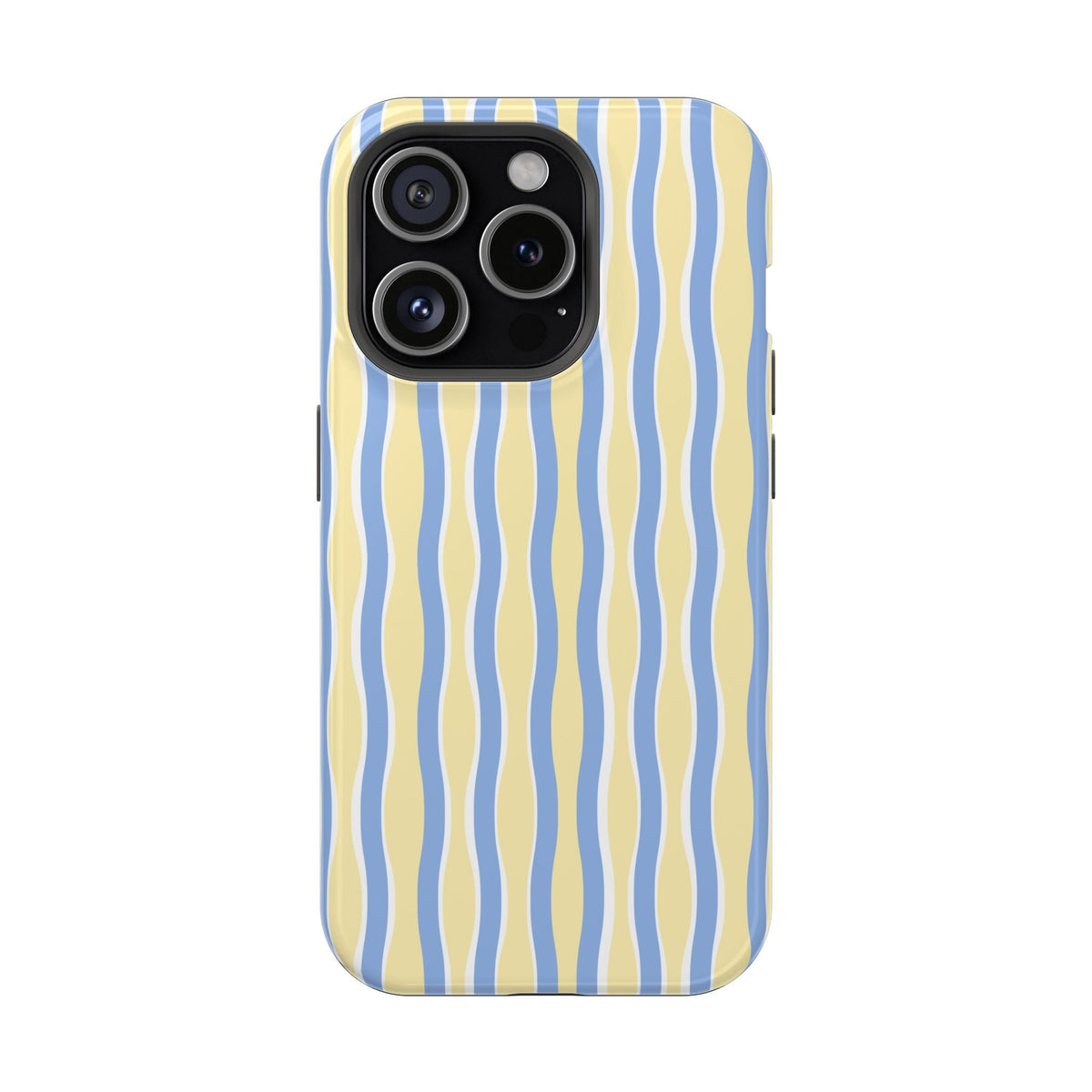 Yellow & Blue Wavy Thin Stripes - Layreen Cases