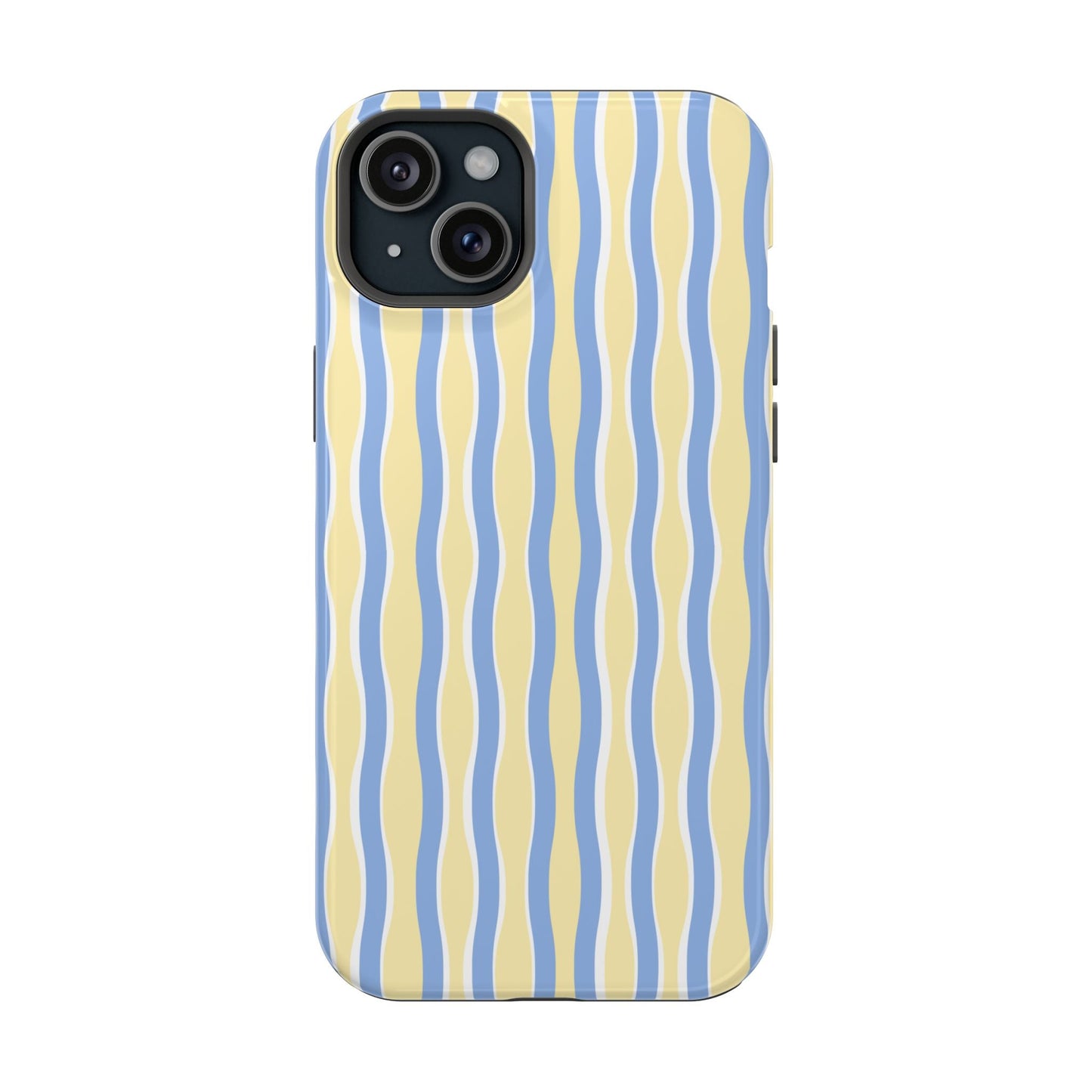 Yellow & Blue Wavy Thin Stripes - Layreen Cases